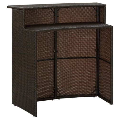 3pc Outdoor Bar Set Garden Patio Lounge Wicker Dining Table Stools Chairs Furniture - Image 5