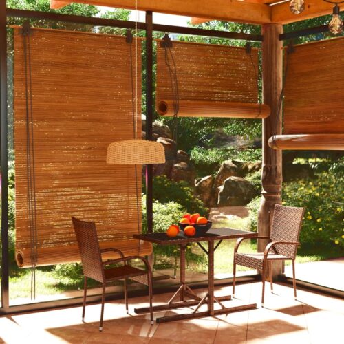 3-Piece Garden Dining Set Brown - Image 2