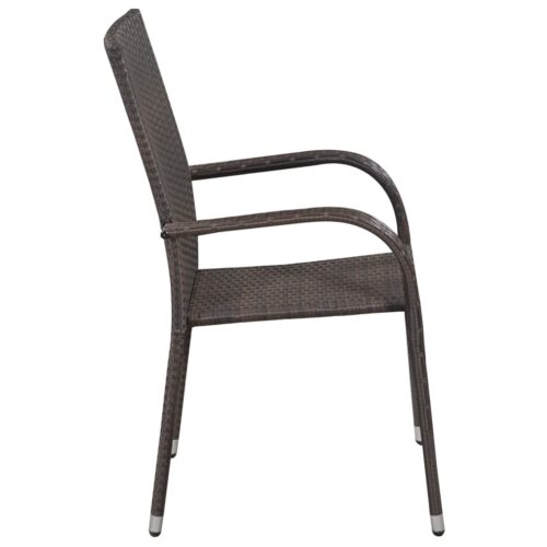 3-Piece Garden Dining Set Brown - Image 5
