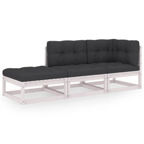 3-Piece Garden Sofa Set with Cushions Outdoor Patio Lounge Furniture Solid Pinewood - Image 13