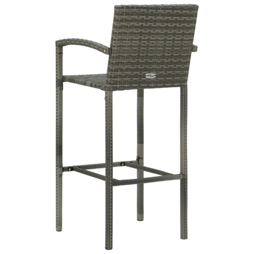 3pcs Outdoor Bar Set Garden Patio Lounge Wicker Rattan Dining Bar Stools Table - Image 10