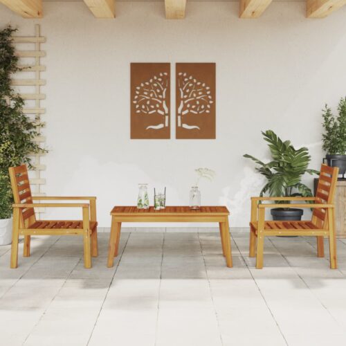 3-Piece Garden Lounge Set Solid Wood Acacia - Image 2