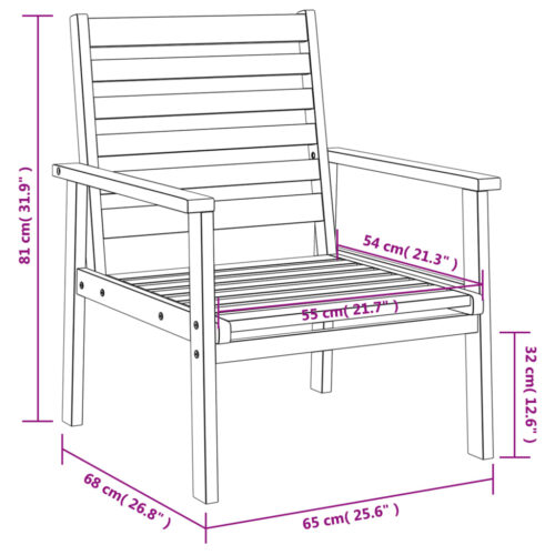 3-Piece Garden Lounge Set Solid Wood Acacia - Image 11