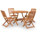 5-Piece Garden Dining Set Solid Wood Acacia
