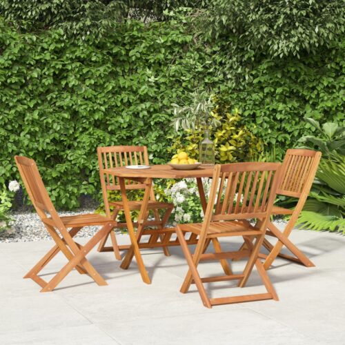5-Piece Garden Dining Set Solid Wood Acacia - Image 2