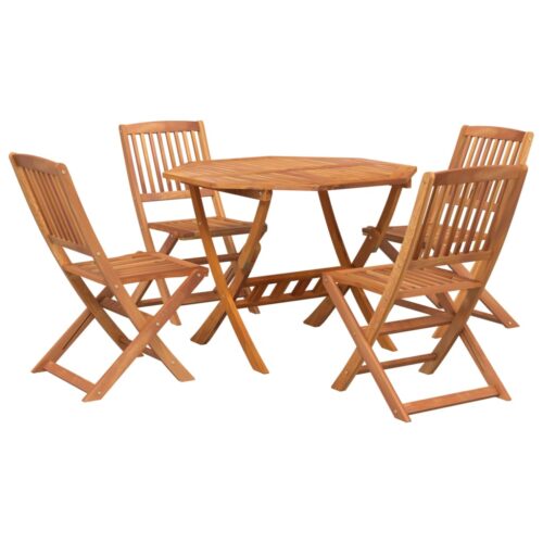 5-Piece Garden Dining Set Solid Wood Acacia - Image 3