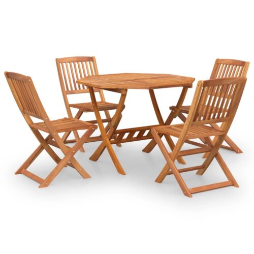 5-Piece Garden Dining Set Solid Wood Acacia - Image 11