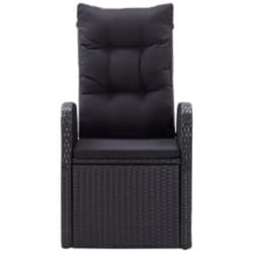 3-Piece Garden Dining Set with Cushions Outdoor Patio Lounge Furniture Black - Image 5