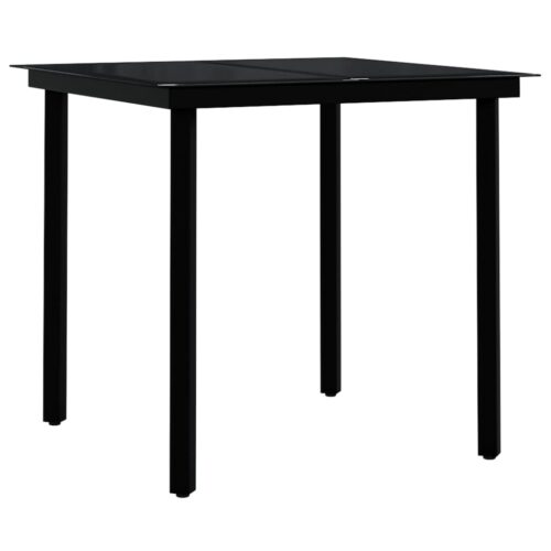 3-Piece Garden Dining Set with Cushions Outdoor Patio Lounge Furniture Black - Image 8