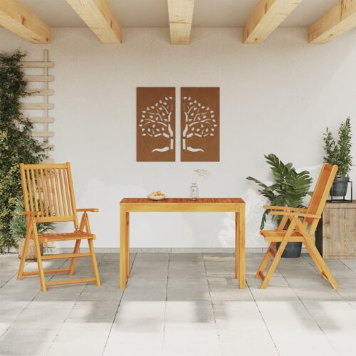 3-Piece Garden Dining Set Solid Wood Acacia - Image 2