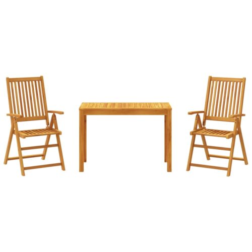 3-Piece Garden Dining Set Solid Wood Acacia - Image 11