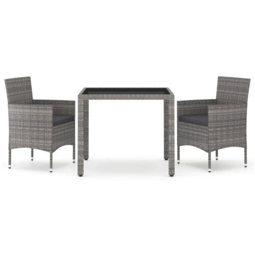 3-Piece Garden Dining Set Outdoor Patio Lounge Bistro Table Chairs Furniture