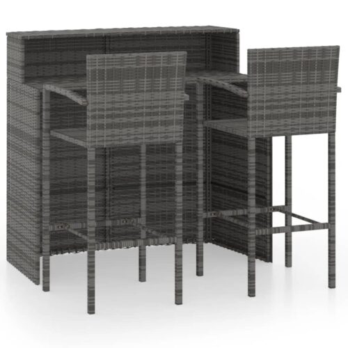 3-Piece Garden Bar Set Grey - Image 11