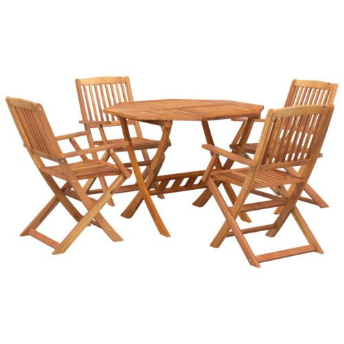 5-Piece Garden Dining Set Solid Wood Acacia - Image 3