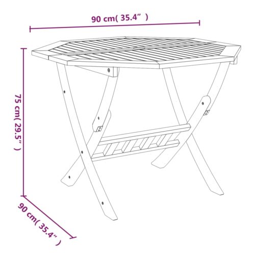 5-Piece Garden Dining Set Solid Wood Acacia - Image 9