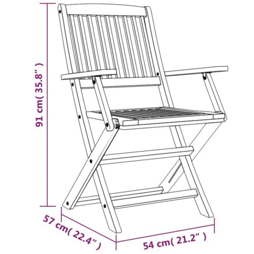 5-Piece Garden Dining Set Solid Wood Acacia - Image 10