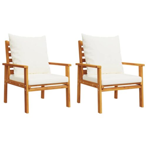 3-Piece Garden Sofa Set with Cushions Outdoor Patio Lounge Furniture Solid Wood Acacia - Image 4