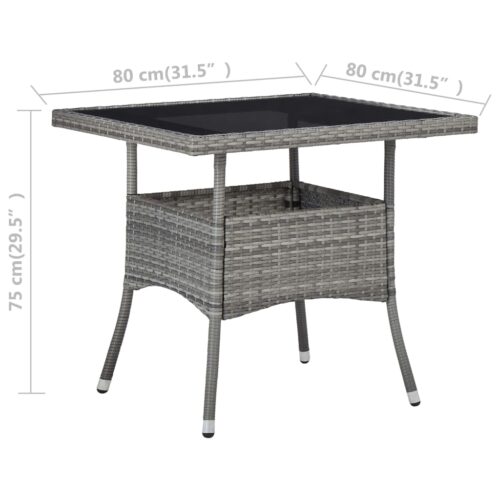 3-Piece Garden Dining Set Outdoor Patio Lounge Bistro Glass Table Chairs Rattan - Image 12