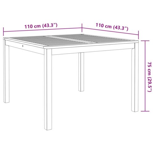 3-Piece Garden Dining Set Solid Wood Acacia - Image 9