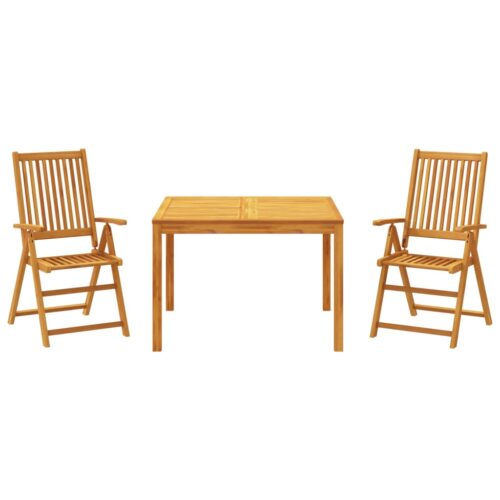 3-Piece Garden Dining Set Solid Wood Acacia - Image 11
