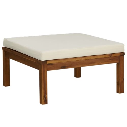 4-Piece Garden Sofa Set with Cream Cushion Solid Acacia Wood - Image 6