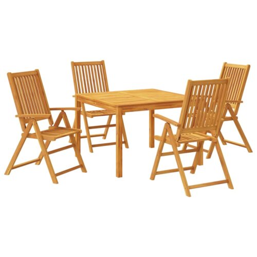 5-Piece Garden Dining Set Solid Wood Acacia