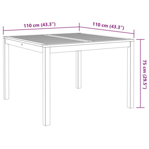 5-Piece Garden Dining Set Solid Wood Acacia - Image 9