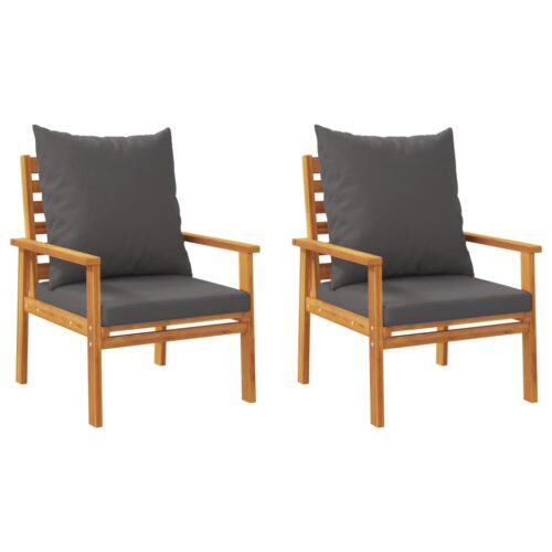 5-Piece Garden Lounge Set with Cushions Outdoor Patio Lounge Furniture Solid Wood Acacia - Image 4