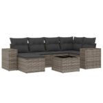 7-Piece Garden Sofa Set Outdoor Patio Lounge Wicker Rattan Furniture Setting Grey