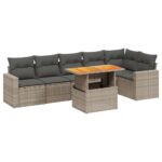 7-Piece Garden Sofa Set Outdoor Patio Lounge Wicker Rattan Furniture Setting Grey