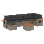 8-Piece Garden Sofa Set Outdoor Patio Lounge Couch Wicker Rattan Furniture Grey