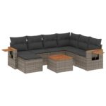 8-Piece Garden Sofa Set Outdoor Patio Lounge Couch Wicker Rattan Furniture Grey