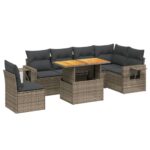 7-Piece Garden Sofa Set Outdoor Patio Lounge Wicker Rattan Furniture Setting Grey