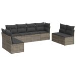 8-Piece Garden Sofa Set Outdoor Patio Lounge Couch Wicker Rattan Furniture Grey