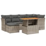 7-Piece Garden Sofa Set Outdoor Patio Lounge Wicker Rattan Furniture Setting Grey