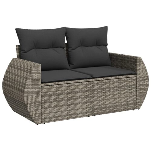 7-Piece Garden Sofa Set Outdoor Patio Lounge Wicker Rattan Furniture Setting Grey - Image 3