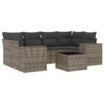 7-Piece Garden Sofa Set Outdoor Patio Lounge Wicker Rattan Furniture Setting Grey