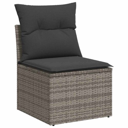 7-Piece Garden Sofa Set Outdoor Patio Lounge Wicker Rattan Furniture Setting Grey Acacia - Image 3
