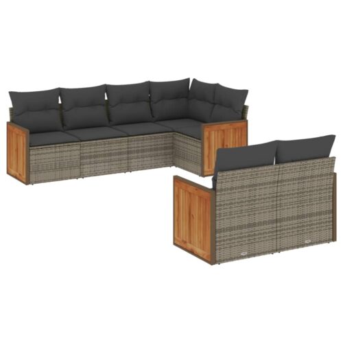 7-Piece Garden Sofa Set Outdoor Patio Lounge Wicker Rattan Furniture Setting Grey - Image 13