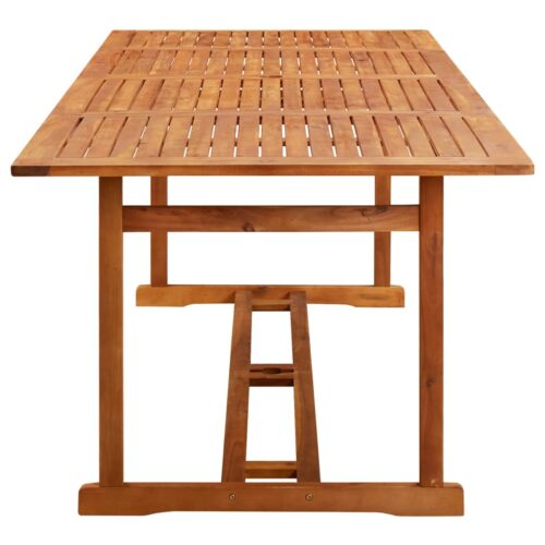 9-Piece Garden Dining Set 220x90x75cm Solid Wood Acacia - Image 8