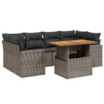 7-Piece Garden Sofa Set Outdoor Patio Lounge Wicker Rattan Furniture Setting Grey