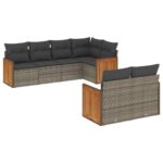 7-Piece Garden Sofa Set Outdoor Patio Lounge Wicker Rattan Furniture Setting Grey