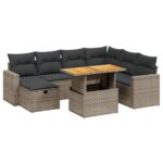 8-Piece Garden Sofa Set Outdoor Patio Lounge Couch Wicker Rattan Furniture Grey