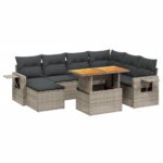 8-Piece Garden Sofa Set Outdoor Patio Lounge Couch Wicker Rattan Furniture Grey