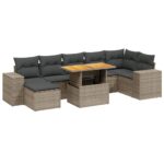 8-Piece Garden Sofa Set Outdoor Patio Lounge Couch Wicker Rattan Furniture Grey