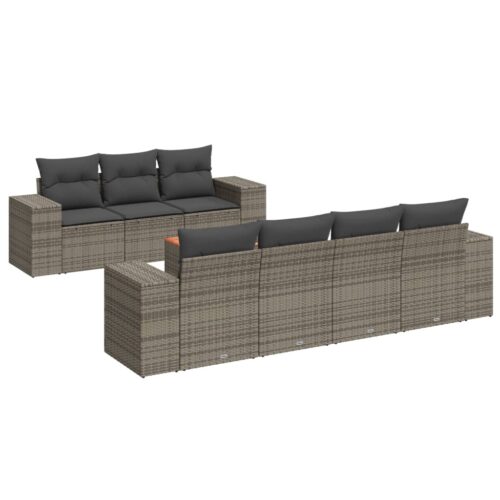 8-Piece Garden Sofa Set Outdoor Patio Lounge Couch Wicker Rattan Furniture Grey