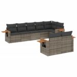 8-Piece Garden Sofa Set Outdoor Patio Lounge Couch Wicker Rattan Furniture Grey