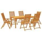 7-Piece Garden Dining Set Solid Wood Acacia