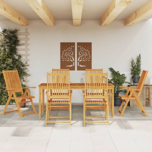 7-Piece Garden Dining Set Solid Wood Acacia - Image 2