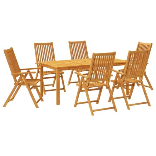7-Piece Garden Dining Set Solid Wood Acacia - Image 11